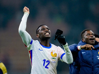 Randal Kolo Muani of France celebrates the victory at the end of the UEFA Nations League 2024/25 League A Group 2 match between Italy and Fr...