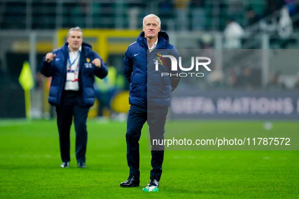 Didier Deschamps head coach of France looks on at the end of the UEFA Nations League 2024/25 League A Group 2 match between Italy and France...