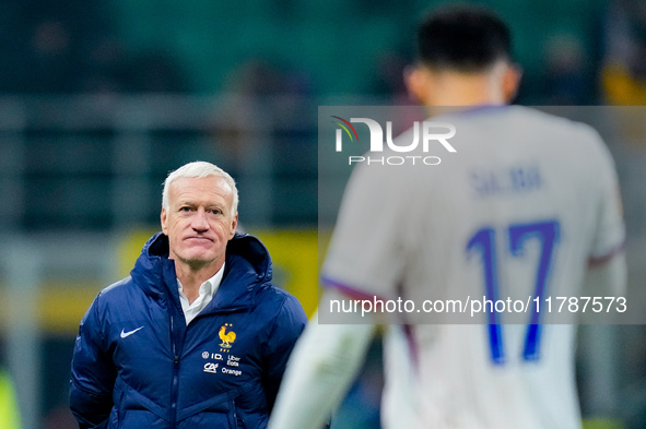 Didier Deschamps head coach of France looks on at the end of the UEFA Nations League 2024/25 League A Group 2 match between Italy and France...