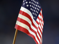 DETROIT,MICHIGAN-NOVEMBER17:  An American flag is displayed at the sidelines during a Salute to Service game  between the Detroit Lions and...