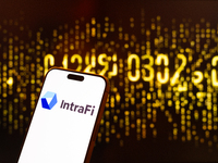 The IntraFi logo is seen in this illustration photo taken in Warsaw, Poland on 17 November, 2024.Blackstone is one of several major asset ma...