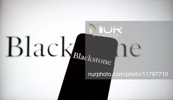 The Blackstone logo is seen in this illustration photo taken in Warsaw, Poland on 17 November, 2024.Blackstone is one of several major asset...