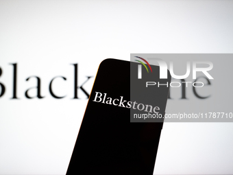 The Blackstone logo is seen in this illustration photo taken in Warsaw, Poland on 17 November, 2024.Blackstone is one of several major asset...