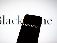 The Blackstone logo is seen in this illustration photo taken in Warsaw, Poland on 17 November, 2024.Blackstone is one of several major asset...