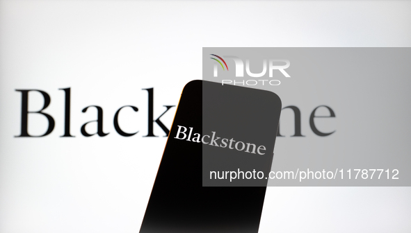 The Blackstone logo is seen in this illustration photo taken in Warsaw, Poland on 17 November, 2024.Blackstone is one of several major asset...