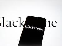 The Blackstone logo is seen in this illustration photo taken in Warsaw, Poland on 17 November, 2024.Blackstone is one of several major asset...