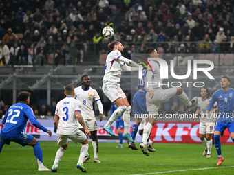 Adrien Rabiot of France plays during the Group A2 - UEFA Nations League 2024 match between Italy and France at Giuseppe Meazza San Siro Stad...