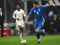 Sandro Tonali of Italy plays against France during the Group A2 - UEFA Nations League 2024 match between Italy and France at Giuseppe Meazza...