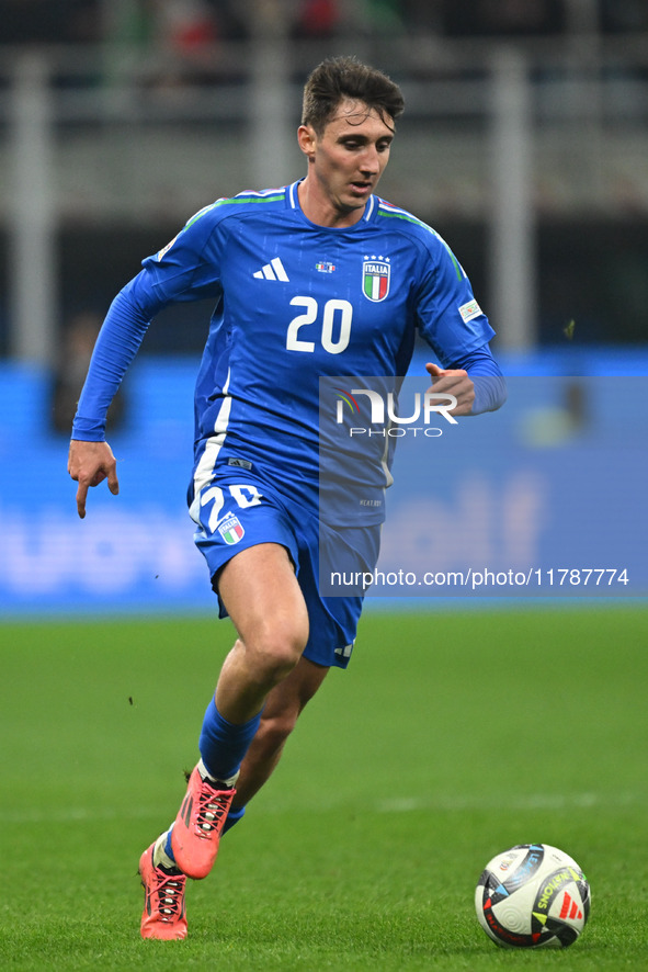 Andrea Cambiaso of Italy during the Group A2 - UEFA Nations League 2024 match between Italy and France in Milan, Italy, on November 17, 2024...