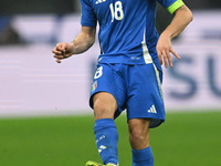 Nicolo Barella of Italy plays during the Group A2 - UEFA Nations League 2024 match between Italy and France at Giuseppe Meazza San Siro Stad...