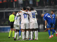 France players celebrate victory during the Group A2 - UEFA Nations League 2024 match between Italy and France in Milan, Italy, on November...