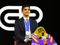 Jorge Martin (89) of Spain and Prima Pramac Racing Ducati during the MotoGP Awards after race of the Motul Solidarity Grand Prix of Barcelon...