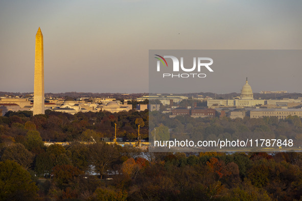 Panoramic view of Washington DC formally the District of Columbia and commonly known as Washington or D.C., the capital city and federal dis...