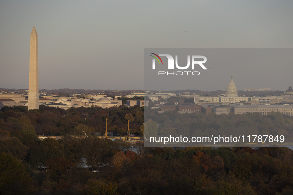 Panoramic view of Washington DC formally the District of Columbia and commonly known as Washington or D.C., the capital city and federal dis...