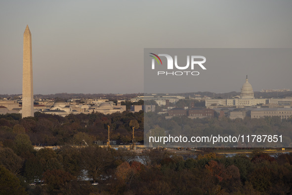 Panoramic view of Washington DC formally the District of Columbia and commonly known as Washington or D.C., the capital city and federal dis...