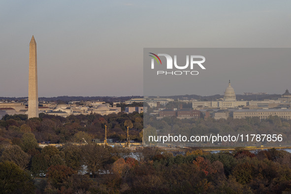 Panoramic view of Washington DC formally the District of Columbia and commonly known as Washington or D.C., the capital city and federal dis...