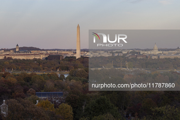 Panoramic view of Washington DC formally the District of Columbia and commonly known as Washington or D.C., the capital city and federal dis...