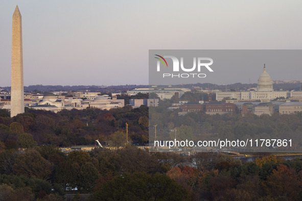 Panoramic view of Washington DC formally the District of Columbia and commonly known as Washington or D.C., the capital city and federal dis...