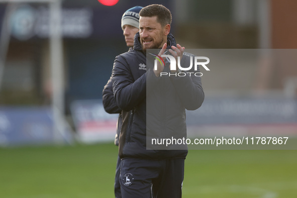 Hartlepool United's Head Coach Anthony Limbrick is present during the Vanarama National League match between Hartlepool United and Eastleigh...