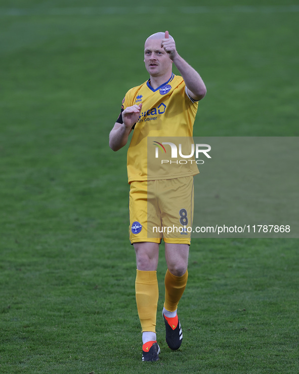 Jake Taylor of Eastleigh participates in the Vanarama National League match between Hartlepool United and Eastleigh at Victoria Park in Hart...