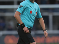 Match referee Jamie O'Connor officiates during the Vanarama National League match between Hartlepool United and Eastleigh at Victoria Park i...