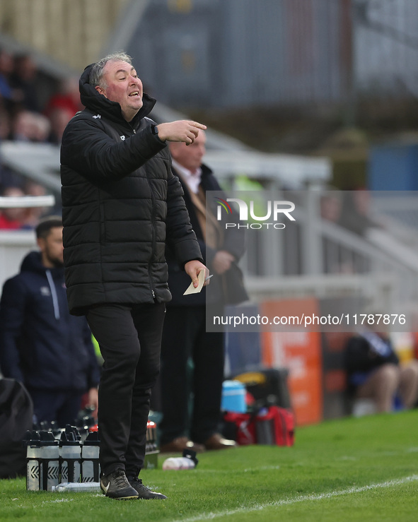 Jason Bristow is Eastleigh's first team coach during the Vanarama National League match between Hartlepool United and Eastleigh at Victoria...