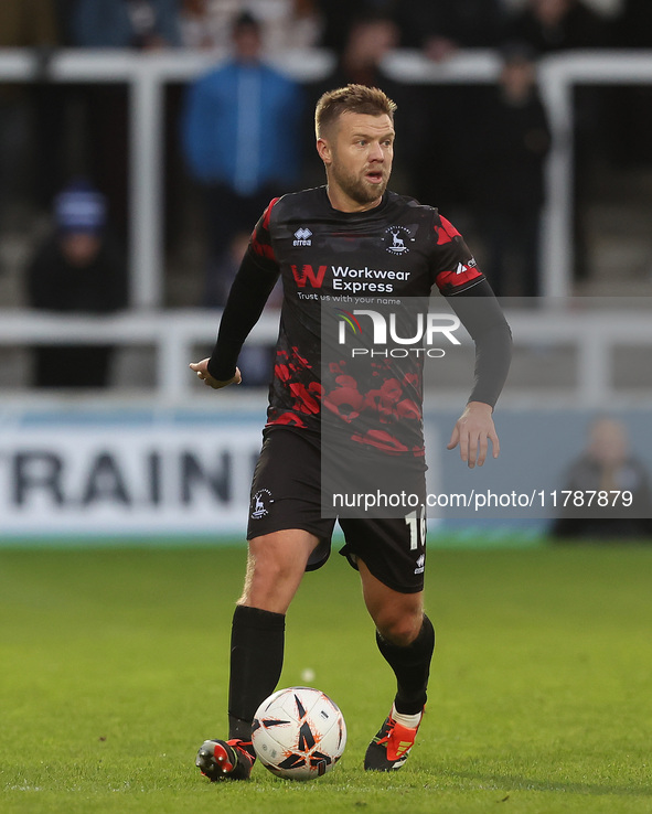 Nicky Featherstone plays during the Vanarama National League match between Hartlepool United and Eastleigh at Victoria Park in Hartlepool, U...