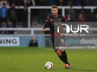 Nicky Featherstone plays during the Vanarama National League match between Hartlepool United and Eastleigh at Victoria Park in Hartlepool, U...