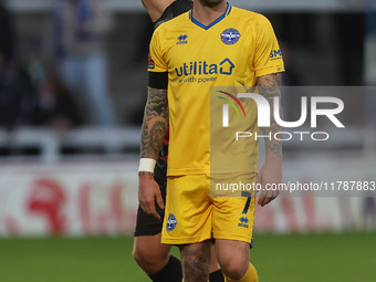 Chris Maguire of Eastleigh participates in the Vanarama National League match between Hartlepool United and Eastleigh at Victoria Park in Ha...