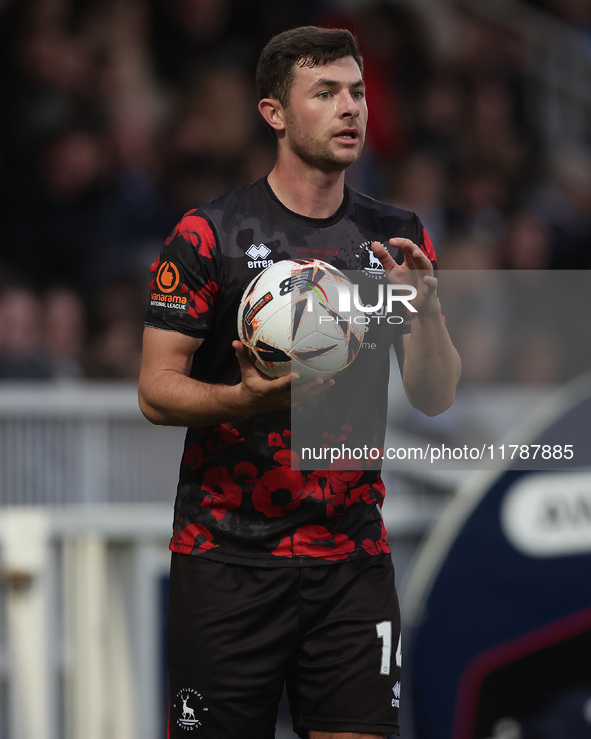 Nathan Sheron of Hartlepool United is in action during the Vanarama National League match between Hartlepool United and Eastleigh at Victori...