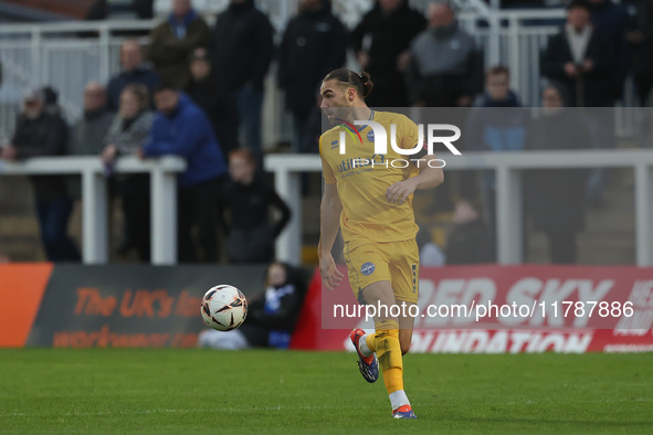 Luke Fernandez of Eastleigh is in action during the Vanarama National League match between Hartlepool United and Eastleigh at Victoria Park...