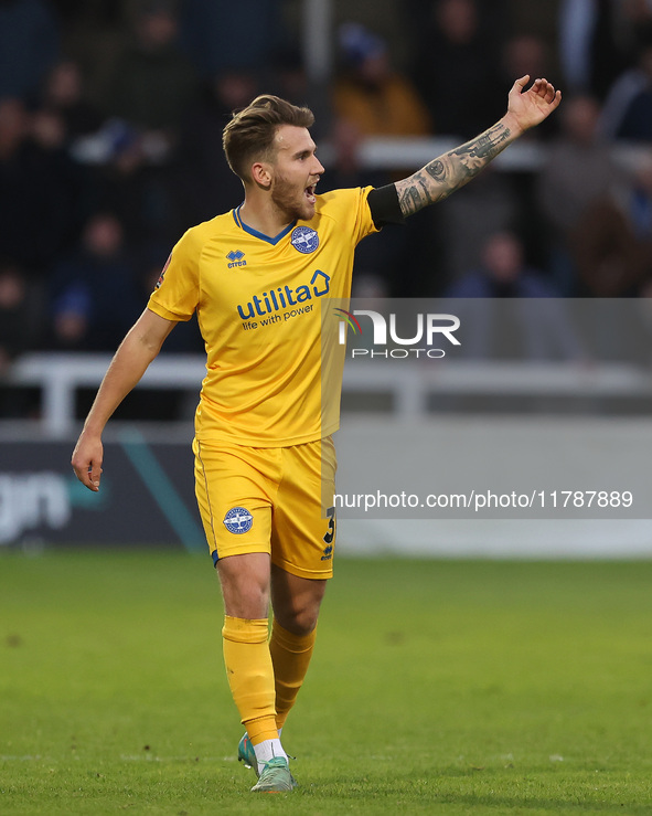 Jake Vokins of Eastleigh is in action during the Vanarama National League match between Hartlepool United and Eastleigh at Victoria Park in...