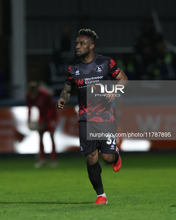 Kazenga LuaLua of Hartlepool United plays during the Vanarama National League match between Hartlepool United and Eastleigh at Victoria Park...