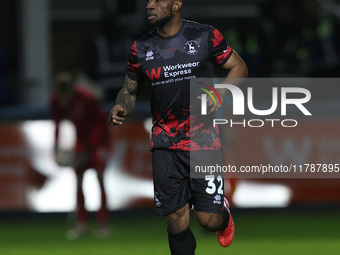 Kazenga LuaLua of Hartlepool United plays during the Vanarama National League match between Hartlepool United and Eastleigh at Victoria Park...