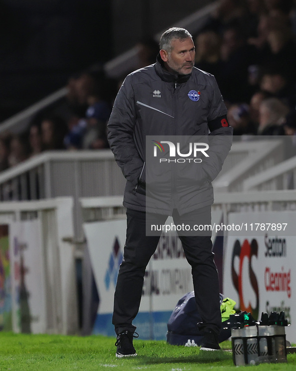 Eastleigh manager Kelvin Davis is present during the Vanarama National League match between Hartlepool United and Eastleigh at Victoria Park...