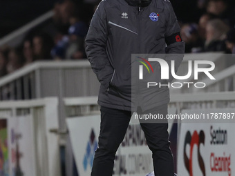 Eastleigh manager Kelvin Davis is present during the Vanarama National League match between Hartlepool United and Eastleigh at Victoria Park...