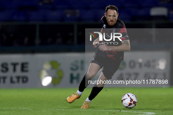 Tom Parkes of Hartlepool United plays during the Vanarama National League match between Hartlepool United and Eastleigh at Victoria Park in...