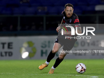 Tom Parkes of Hartlepool United plays during the Vanarama National League match between Hartlepool United and Eastleigh at Victoria Park in...