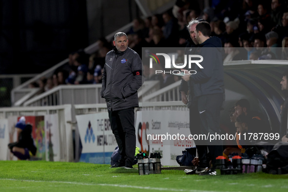 Eastleigh manager Kelvin Davis is present during the Vanarama National League match between Hartlepool United and Eastleigh at Victoria Park...