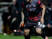 Kazenga LuaLua of Hartlepool United plays during the Vanarama National League match between Hartlepool United and Eastleigh at Victoria Park...