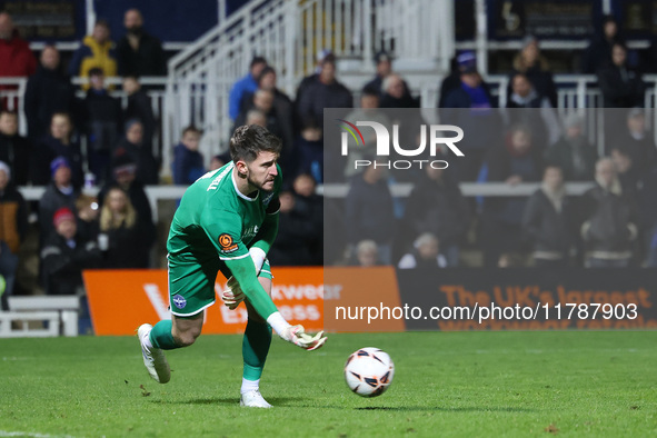 Joe McDonnell of Eastleigh plays during the Vanarama National League match between Hartlepool United and Eastleigh at Victoria Park in Hartl...