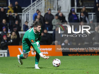 Joe McDonnell of Eastleigh plays during the Vanarama National League match between Hartlepool United and Eastleigh at Victoria Park in Hartl...