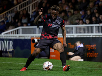 Kazenga LuaLua of Hartlepool United plays during the Vanarama National League match between Hartlepool United and Eastleigh at Victoria Park...