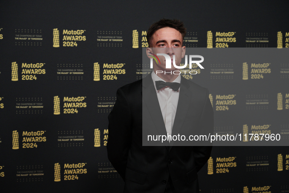 Pedro Acosta (31) of Spain and Red Bull Gasgas Tech3 on the red carpet before the MotoGP Awards after the Motul Solidarity Grand Prix of Bar...