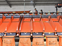 Workers sort parcels at an express logistics company in Qingzhou, China, on November 11, 2024. Monitoring data from the State Post Bureau sh...