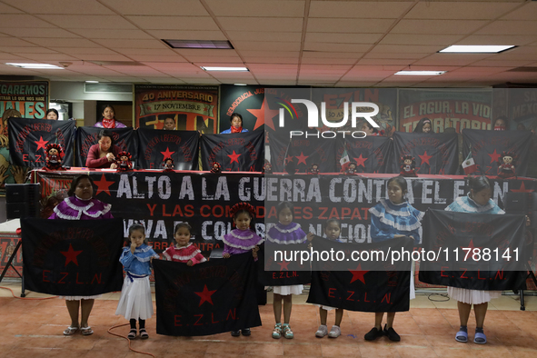 Women and girls from the displaced Otomi community hold a political and cultural event at the House of Indigenous Peoples and Communities (y...