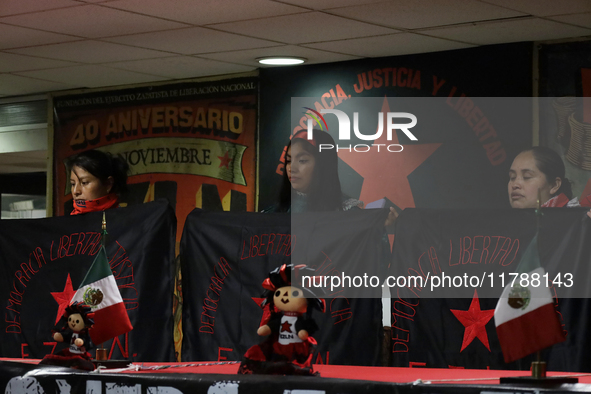 Women from the displaced Otomi community hold a political and cultural event at the House of Indigenous Peoples and Communities (ya nghu ya...