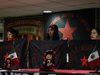 Women from the displaced Otomi community hold a political and cultural event at the House of Indigenous Peoples and Communities (ya nghu ya...