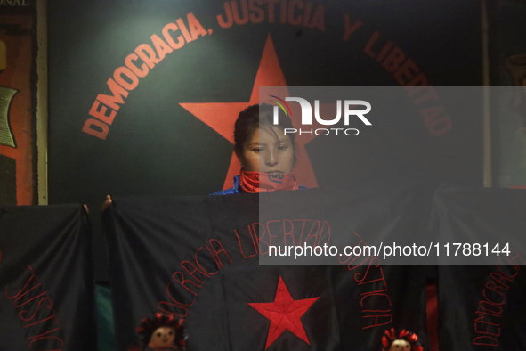 Women from the displaced Otomi community hold a political and cultural event at the House of Indigenous Peoples and Communities (ya nghu ya...