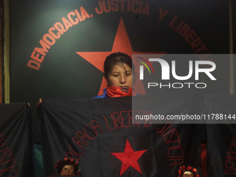 Women from the displaced Otomi community hold a political and cultural event at the House of Indigenous Peoples and Communities (ya nghu ya...